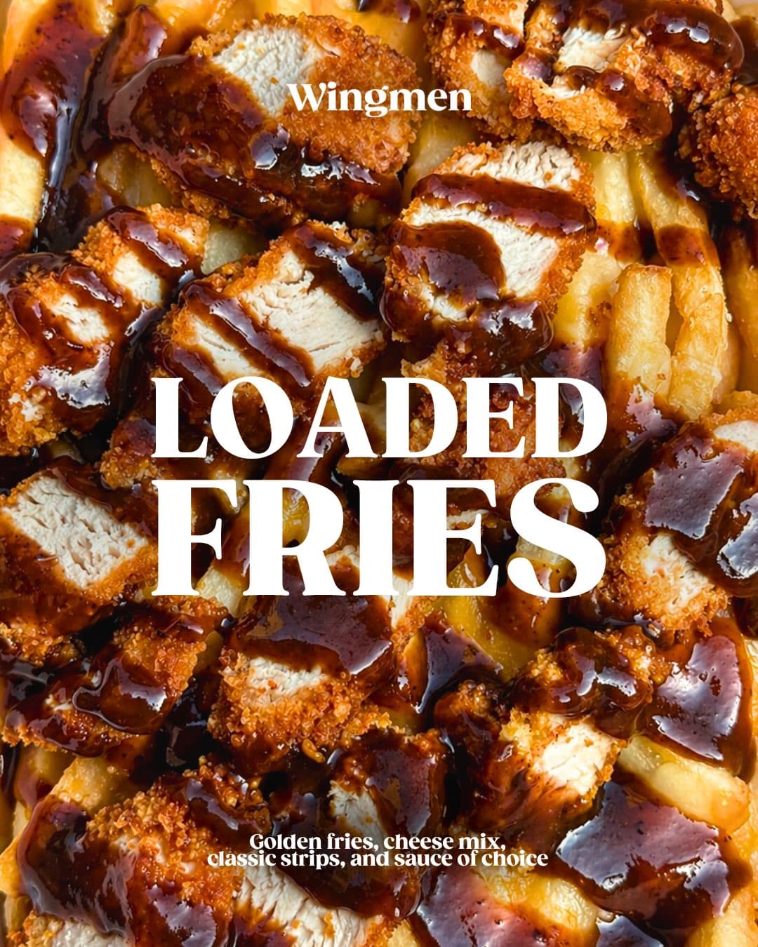 Finished loaded fries from Wingmen